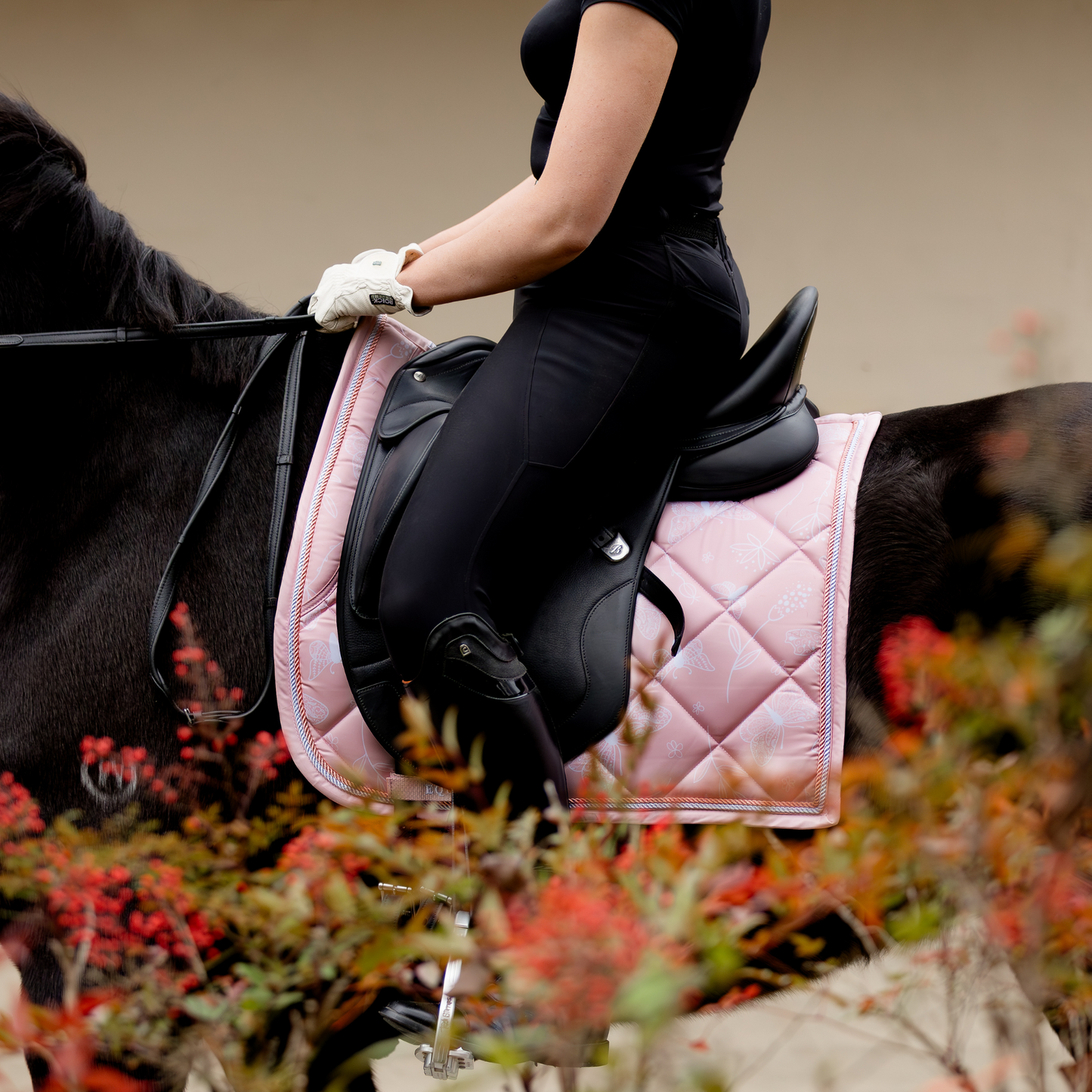Dressage Saddle Pad - Blush Butterfly